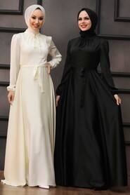  Long Black Muslim Prom Dress 25130S - 3