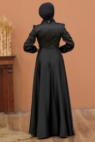  Long Black Muslim Prom Dress 25130S - 4