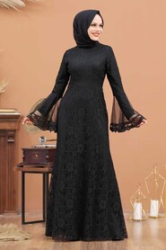  Modern Black Islamic Clothing Wedding Dress 2567S - 1