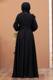  Long Black Muslim Wedding Dress 25791S - 2