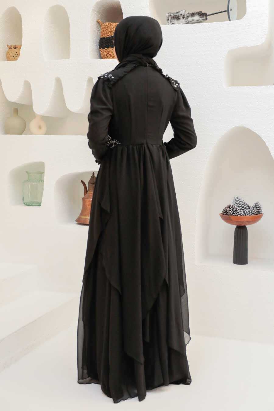  Stylish Black Modest Prom Dress 25807S