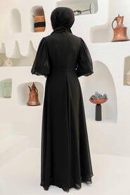  Black Turkish Modest Dress 25817S - 2