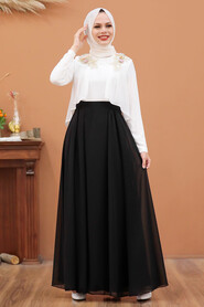 Black Hijab Evening Dress 2870S - 1