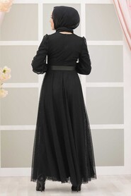 Black Hijab Evening Dress 30170S - 2