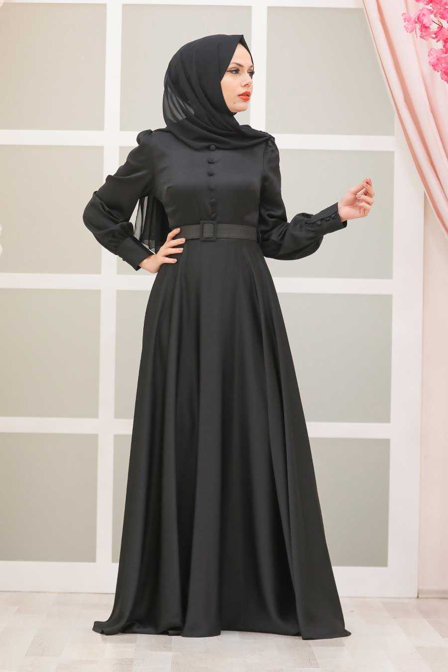 Neva Style - Luxorious Black Islamic Wedding Gown 3038S