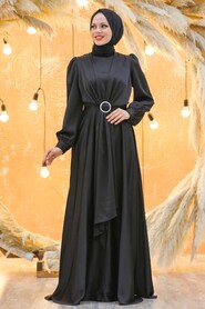  Long Sleeve Black Hijab Evening Dress 3145S - 2