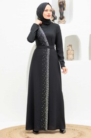  Black Turkish Muslim Wedding Dress 32150S - 1