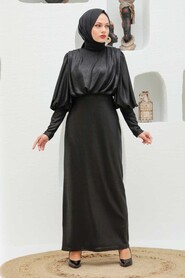  Black Turkish Hijab Wedding Dress 32321S - 2