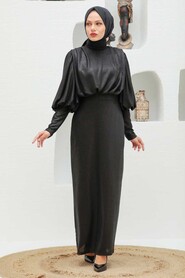  Black Turkish Hijab Wedding Dress 32321S - 1