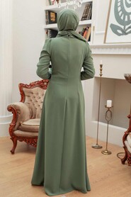  Modern Almond Green Islamic Bridesmaid Dress 32671CY - 2