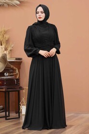 Black Hijab Evening Dress 32760S - 2