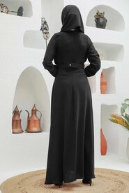 Black Hijab Evening Dress 3305S - 2