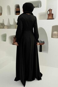  Stylish Black Islamic Clothing Engagement Dress 3389S - 2