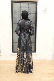  Luxury Black Islamic Bridesmaid Dress 3432S - 2