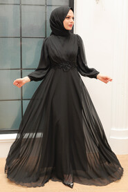  Stylish Black Islamic Evening Gown 3435S - 2