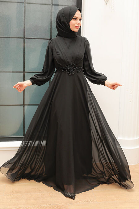 Hijab, Neva-style.com | Hijab Dresses, Muslim Dress, | Hijab evening dress,  Beautiful black dresses, Gown party wear