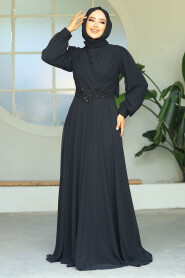  Stylish Black Islamic Evening Gown 3435S - 2