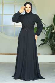  Stylish Black Islamic Evening Gown 3435S - 1