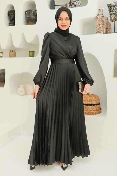  Elegant Black Islamic Clothing Wedding Dress 3452S - NEVA STYLE