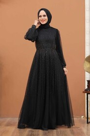  Luxury Black Islamic Engagement Gown 3497S - 1