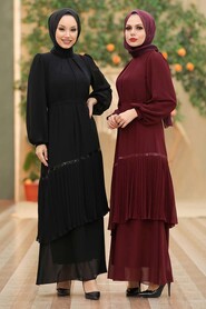 Black Hijab Evening Dress 40602S - 2