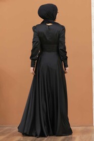 Black Hijab Evening Dress 40710S - 6