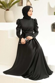  Luxorious Black Modest Islamic Clothing Evening Dress 4570S - 2