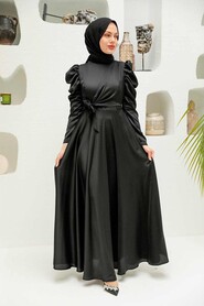  Luxorious Black Modest Islamic Clothing Evening Dress 4570S - 1