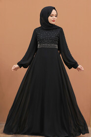 Plus Size Black Islamic Long Sleeve Dress 50060S - 2
