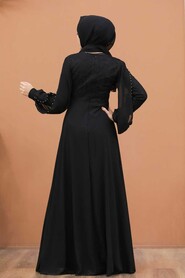  Plus Size Black Islamic Long Sleeve Dress 50060S - 3