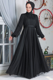  Plus Size Black Islamic Wedding Gown 50080S - 1