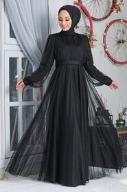  Plus Size Black Islamic Wedding Gown 50080S - 2