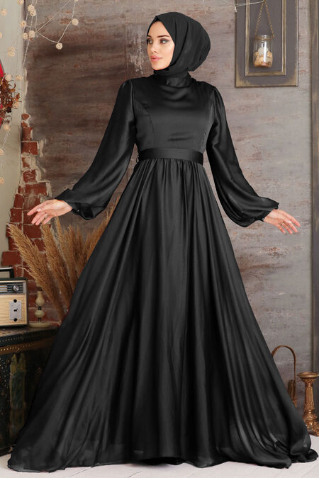 Elegant Black Islamic Clothing Evening Gown 5215S - Neva-style.com