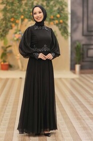Black Hijab Evening Dress 52779S - 1