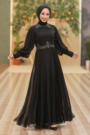 Black Hijab Evening Dress 52779S - 2