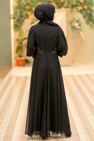 Black Hijab Evening Dress 52779S - 5