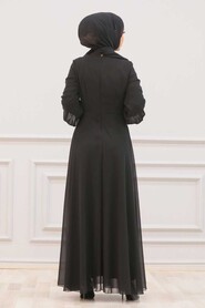Black Hijab Evening Dress 52785S - 4
