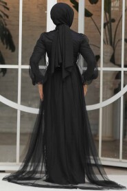  Luxorious Black Hijab Islamic Evening Gown 5383S - 3