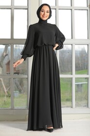  Plus Size Black Islamic Evening Dress 54030S - 3