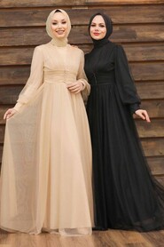  Plus Size Black Islamic Wedding Gown 5478S - 2
