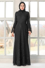 Black Hijab Evening Dress 5487S - 1