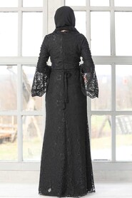 Black Hijab Evening Dress 5487S - 4