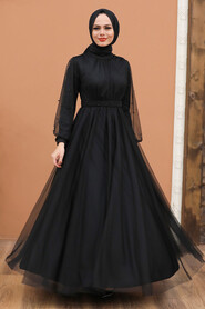  Modern Black Islamic Clothing Evening Gown 5514S - 1