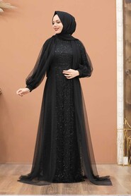  Stylish Black Islamic Prom Dress 55190S - 2