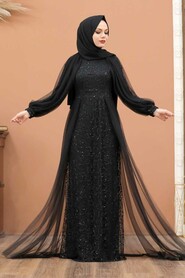  Stylish Black Islamic Prom Dress 55190S - 4