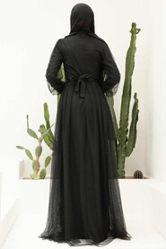  Long Sleeve Black Modest Evening Gown 5632S - 2