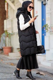 Black Hijab İnflatable Vest 1367S - 1