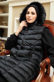 Black Hijab İnflatable Vest 1896S - 4