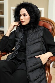 Black Hijab İnflatable Vest 1897S - 4