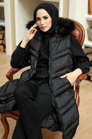 Black Hijab İnflatable Vest 1897S - 3
